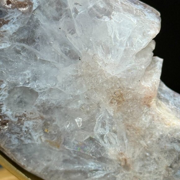 Pink Amethyst Agate Moon Face Profile Carving Druzy Crystal Natural 272g - Picture 3 of 9